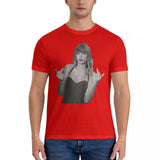 Vintage Finger T-Shirts for Men Crewneck Cotton T Shirt