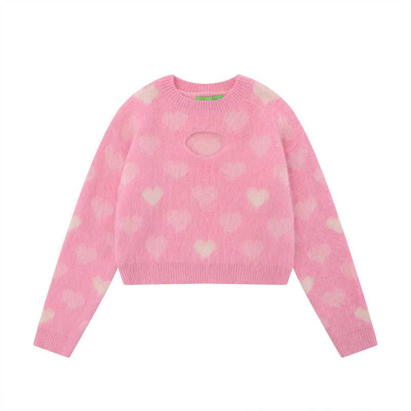 Women Sweater Crew Neck Sweater for Girls Autumn Leisure Short Knitted