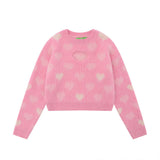 Women Sweater Crew Neck Sweater for Girls Autumn Leisure Short Knitted