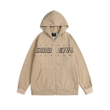 Unisex Jacket Autumn Letter Hooded Casual Sweatshirt