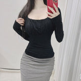 Women Long Sleeve Shirt Women's Slim Bottoming Shirt Long Sleeve