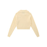 Women Sweater Lapel Sweater Women's Beauty Long Sleeve Short Spring Autumn Knitwear