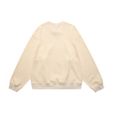 Men Hoodie Hamburger Printed round Neck Long-Sleeved Sweater Men's Loose Puffer Sports Top