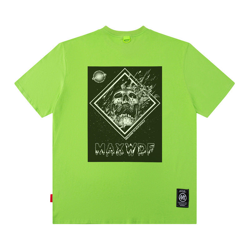 Men's T Shirt Printed Short-Sleeved T-shirt Men's and Women's Retro Loose Top