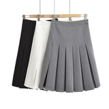 Women Skirt Women's Preppy Style High Waist Pleated Skirt Skirt