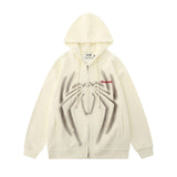 Men Hoodie Spider Paste Cloth Embroidery Inkjet Hooded Sweater