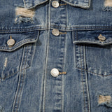 Men Denim Jacket Heart Printing Denim Jacket