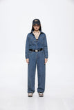 Unisex Pants Autumn Retro Denim Jumpsuit