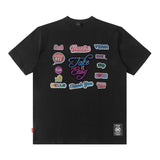 Men T Shirt Short Sleeve Summer Loose I Retro High Street Men and Women Couple