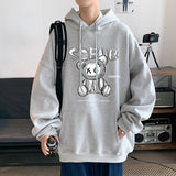 Men Hoodie Spring and Autumn Hoodie Spring and Autumn Loose Hong Kong Style Bear Coat