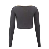 Women T-Shirt Autumn Women's Short T-shirt Fashion Slim Top