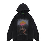 Men Hoodie Printed Hoodie Men's Loose Long-Sleeved Washed Pullover