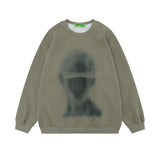 Men Hoodie Printed Loose Sweatshirt Men's Spring and Autumn Long Sleeve round Neck