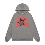 Men Hoodie Five-Pointed Star Letter Printing Hooded Pullover
