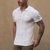 Men's Shirt Autumn Men's Polo Shirt Casual Long-Sleeved Knitted