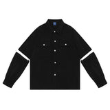 Men's Long Sleeved T Shirt Long Sleeve Shirt Men's Loose American Fashion Brand Spring and Summer Multi-Pocket Lapel Shirt