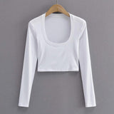 Women T-Shirt Slimming Long-Sleeved Bottoming Shirt Women's Slimming Top