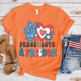 Women's Independence Day T Shirt round Neck Short Sleeve T-shirt