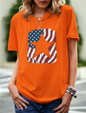 Women's Independence Day T Shirt Pattern Printed Short-Sleeved T-shirt
