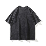 Men T Shirt Distressed Printed Loose Casual Short-Sleeved T-shirt Men