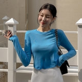 Women's Long Sleeve Shirt round Neck Bottoming Shirt Autumn Long Sleeve Top for Women