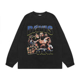 Men Long Sleeve Shirt Washed Long Sleeve Bottoming T-shirt Men and Women Ins