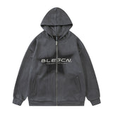 Men Hoodie Inkjet Five-Pointed Star Cardigan Hoodie