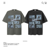 American vintage street T-shirt pure cotton retro men's and women's summer loose