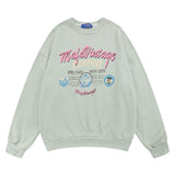 Men Hoodie Sweater Men's Loose Leisure Sports Letter Printing Worn Looking Washed-out