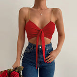 Women Halter Tops Spring/Summer Fashion Sexy V-neck Slim Fit Top