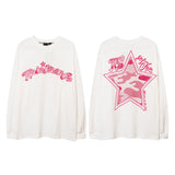 Men Long Sleeve Shirt Graffiti Printing Long Sleeve T-shirt for Men and Women
