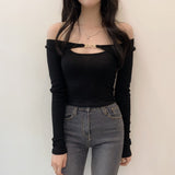 Women Long Sleeve Shirt Long Sleeve Halter Spaghetti Straps Vest for Women