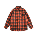 Unisex Jacket Autumn Destroyed Plaid Long Shirt