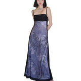 Women Dresses Summer Retro Spaghetti Straps Dress