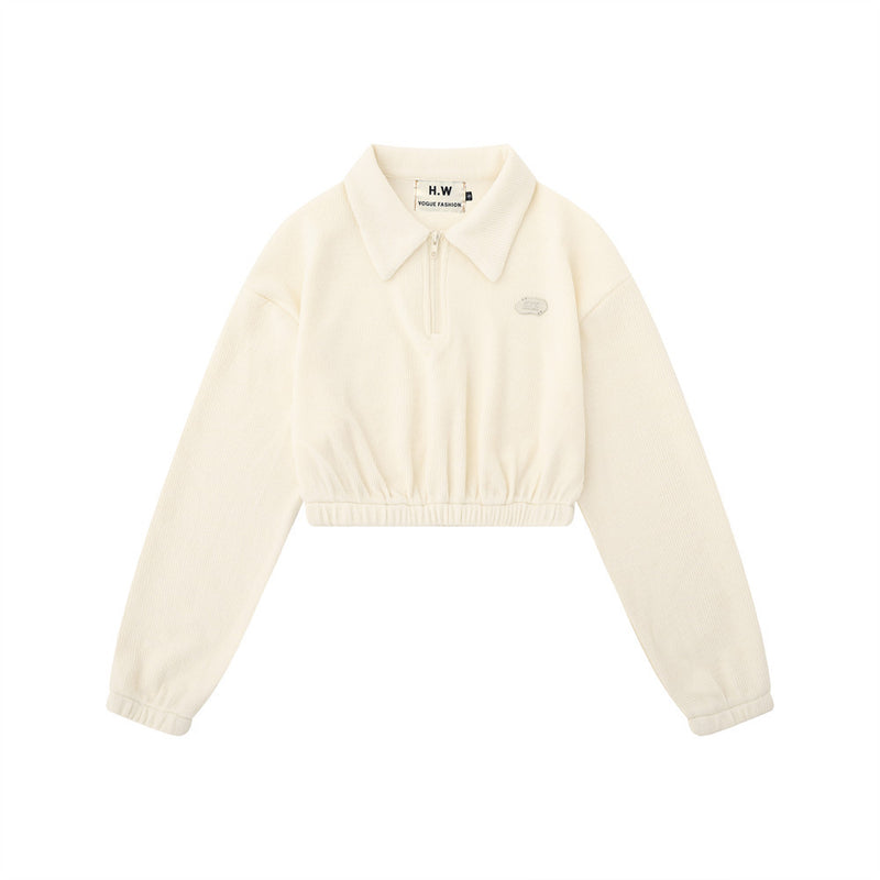 Women Hoodie Long-Sleeved Sweater Women's Autumn Short Top