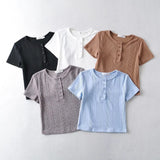 Women T-Shirt round Neck Short Sleeve T-shirt Women's Summer Top