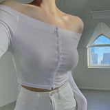 Women Long Sleeve Shirt Short Top Tight Long Sleeve Bottoming Shirt
