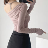 Women T-Shirt Long-Sleeved T-shirt Top for Girls