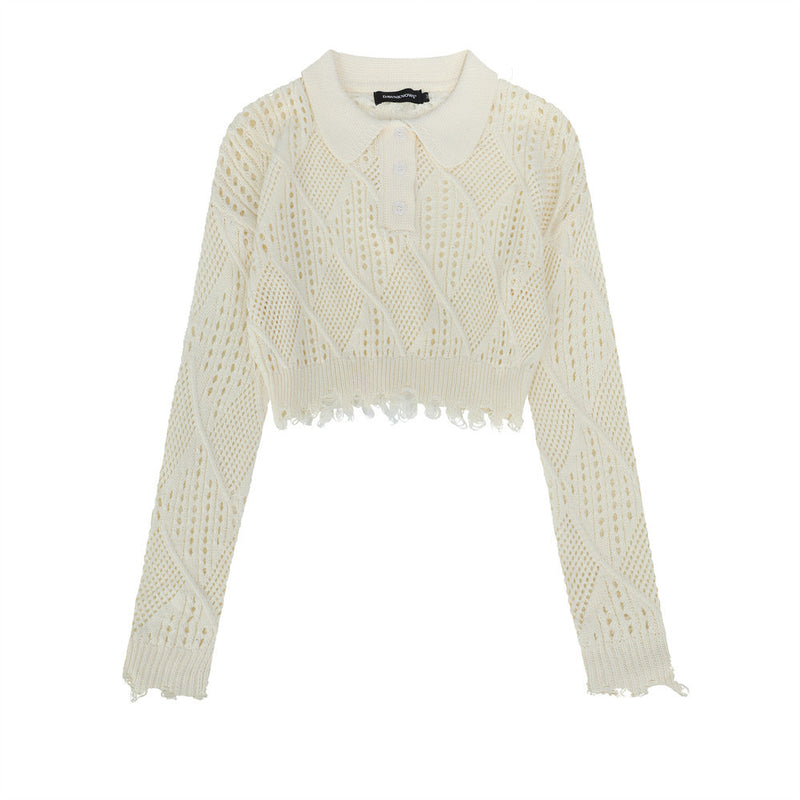 Women Sweater Women's Solid Color Short Long Sleeve Sweater