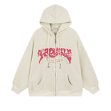 Men Hoodie Hooded Cardigan Sweater Men's Spring and Autumn Letter Towel
