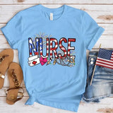 Women's Independence Day T Shirt round Neck Short Sleeve T-shirt Women's Top