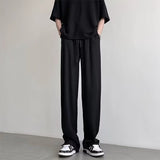 Men Sweatpants Straight Sweatpants Men's Summer Loose Fashion Brand Zipper Casual