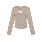 Women Long Sleeve T-Shirt Long Sleeve T-shirt Women's Spring and Autumn Leisure Cotton