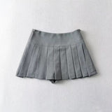 Women Skirt Pleated Skirt High Waist Side Slit Skirt Skirt