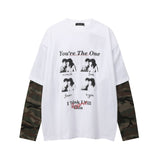 Unisex long-sleeved shirt men's autumretro camouflage