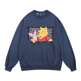 Men Hoodie Printed Crew Neck Sweatshirt Spring and Autumn Leisure Long Sleeve Loose