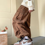 Men Sweatpants Vintage Ankle Banded Working Pants Autumn and Winter Loose Casual Trousers