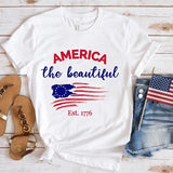 Women's Independence Day T Shirt round Neck Short Sleeve T-shirt Women's Top
