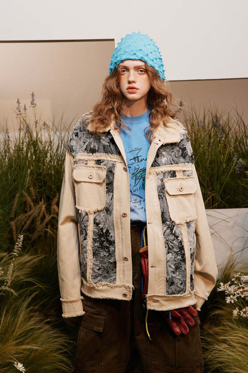 Unisex Jacket Autumn Twill Distressed Coat Women's Clothing