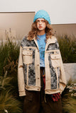 Unisex Jacket Autumn Twill Distressed Coat Women's Clothing